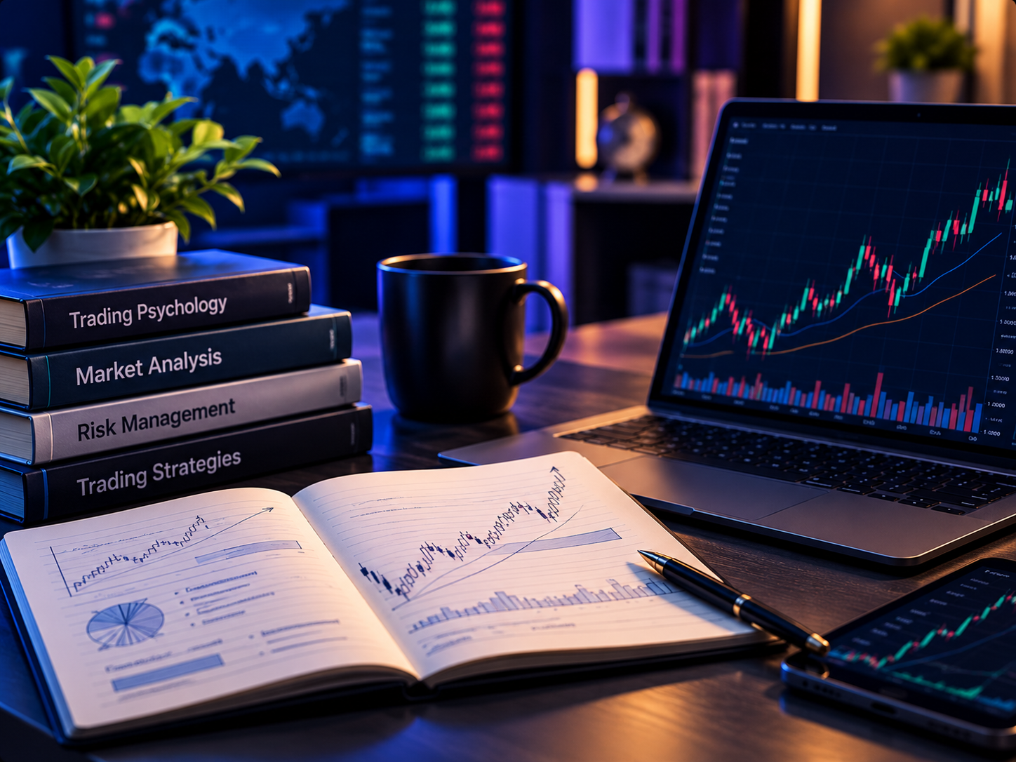 Explore trading psychology, market analysis, risk management, and professional trading strategies through focused E-Learning Materials.